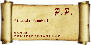 Pitsch Pamfil névjegykártya